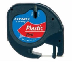 DYMO szalag Letratag, műanyag piros 59424 12mmx4m (S0721580)