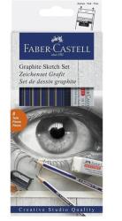 Faber-Castell Creioane grafit 2H-6B, radiera si ascutitoare incluse, set 6 duritati (FC114000)
