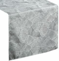 Eurofirany Isla banánlevél mintás jacquard asztali futó Ezüst 40x140 cm (STYLE_HS440393)
