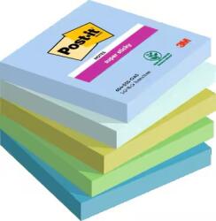 3M Notite adezive Post-It Super Sticky, Oasis Colour, 76 x 76 mm, 90 file/buc, 5 buc/set, 3M 7100258898