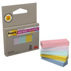 3M Notite adezive, Post-It Super Sticky, culori pastel asortate, 15 x 50 mm, 70 file/buc, 5 buc/set, 3M 7100396131