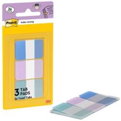3M Indexuri adezive rezistente Post-it Strong Tabs 686-3COAST, albastru pastel, mov și verde, 25.4 x 38.1 mm, 36 indexuri/dispenser, 3M 7100396576
