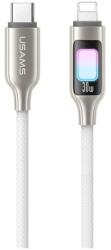USAMS USB Type-C - Lightning kábel 30W cipőfűző minta 120cm szürke SJ749USB02 (SJ749USB02)