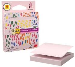 3M POSTIT Bloc de notițe autoadezive, „Z, cu distribuitor, 76x76 mm, 90 de foi, 3M POST-IT „Super Sticky, roz pastel 7100398996 (7100398996)