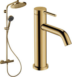Hansgrohe Crometta set de baie perete cu termostat cu duș de ploaie auriu 88002388 (88002388)