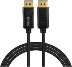 SAVIO Cablu Savio CL-206 de 3 m, negru, v1.4, DisplayPort (CL-206)