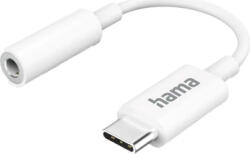 Hama Adaptor audio HAMA 201524, USB-C - Jack 3.5mm, alb (4047443487216)