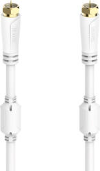 Hama Cablu Coaxial HAMA 205253, 5m, placat aur, alb (4047443434050)
