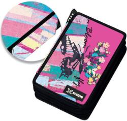 Graffiti Penar cu rechizite Graffiti Xscape - Butterfly Bloom, 2 fermoare (269334) Penar