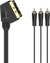 Hama Cablu video Scart - RCA HAMA 205156, 1.5m, placat aur, negru (4047443434647)