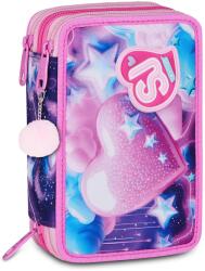 Seven Penar cu rechizite Seven Sj Gang - Fluffy Pink, 3 fermoare (35218) Penar