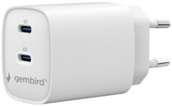 Gembird 2-портово USB зарядно устройство с бързо зареждане, 45 W, бяло TA-UC-2C-PD45-01-W (TA-UC-2C-PD45-01-W)
