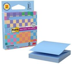 3M POSTIT Bloc de notițe autoadeziv, „Z, cu distribuitor, 76x76 mm, 90 de foi, 3M POST-IT „Super Sticky, albastru pastel 7100399315 (7100399315)
