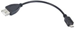 Lanberg Cablu LANBERG negru 2.0 micro USB-B - USB-A de 15 cm cu funcție OTG (OEM-0006) (OEM-0006)