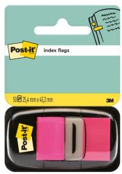 Post-it Etichete adezive, din plastic, 50 de foi, 25, 4x43, 2 mm, 3M POST-IT, roz 7100062569 (7100062569)