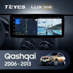  Autós navigáció Teyes Lux One 360° Nissan Qashqai 1 J10 2006-2013 6+128GB 12.3" IPS Octa-core 2Ghz, Android 4G Bluetooth 5.1 DSP