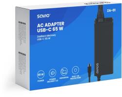 Savio Încărcător de rețea Savio ZA-01 de 65 W, negru, cu USB-C (ZA-01)