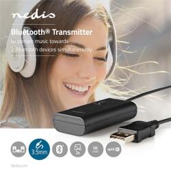 NEDIS Transmițător Bluetooth Nedis BTTR100BK, intrări audio/video/date: 1x AUX / 1x USB | AptX / SBC, memorie pentru 2 dispozitive (BTTR100BK)