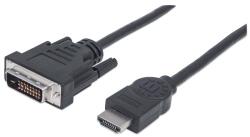 Manhattan Cablu Manhattan - HDMI la DVI (1 m; HDMI cu 19 pini - DVI-D Dual Link, negru) 322782 (322782)