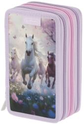Herlitz Penar cu rechizite Herlitz - Whisper Mane, 3 fermoare (400205915) Penar