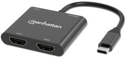 Manhattan Adaptor Manhattan - Adaptor USB-C PD către Dual-HDMI pentru laptop și tabletă 154321 (154321)