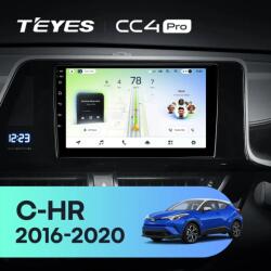  Autó navigáció Teyes CC4L DTS Toyota C-HR 2016-2023 6+64GB 9" QLED Qualcomm 2Ghz, Android 4G Bluetooth 5.1 DSP - A változat