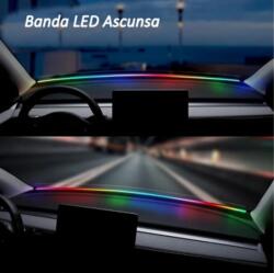 AFM Banda LED Ambientala RGB Digitala pentru Parbriz Auto, 150 cm, Control prin Aplicatie Bluetooth, Alimentare USB, Efect Magic Flow (C47380)