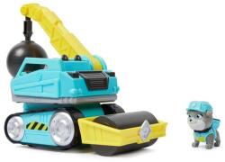 PAW Patrol Set figurina cu vehicul Paw Patrol Rubble Crew, Vehicul cu bila de demolare si compactor Figurina