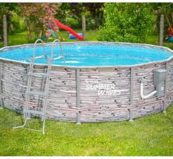 Polygroup Piscina Summer Waves cu cadru, aspect de piatra, O 427x107 cm, 3785 l Piscina
