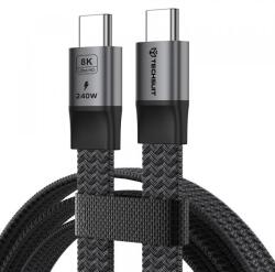 Techsuit Cablu Date si Incarcare USB-C - USB-C Techsuit ElysiumSync Pro CX1, 240W, 1m, Gri