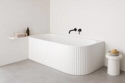 INVENA Cada baie freestanding riflata 170x80 cm, alb lucios, cu montare pe perete stanga, Glamour Invena (AN-02-12L-M)