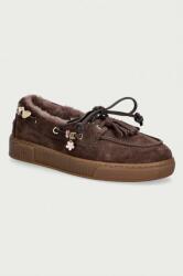 Gio+ mocasini pentru femei din piele întoarsă Moka 9BY2-OBDW9Y_89X (MOKA46)