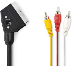 Nedis CVGP31130BK10 SCART kábel 1 m 3 x RCA fekete (CVGP31130BK10) - pepita