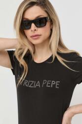 Patrizia Pepe t-shirt női viszkózzal - fekete 34
