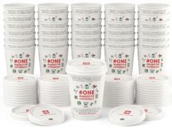 illy Pahar de hârtie Illy cu capac pentru cafea, alb, 236 ml, carton, 25 buc
