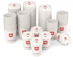 illy Pahar de hârtie Illy cu capac pentru cafea, alb, 89 ml, carton, 50 buc