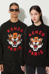 KENZO gyapjú pulóver Rws Lucky Tiger Jumper - fekete S