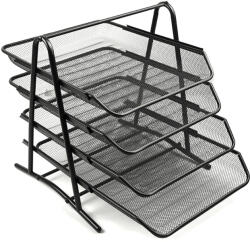  Set 4 tavite documente suprapozabile Mesh negru Dulap arhivare