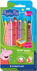 STAEDTLER Creioane colorate groase STAEDTLER Noris Junior Peppa Pig, 6 culori/set