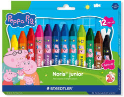STAEDTLER Creioane colorate cerate STAEDTLER Noris Junior Peppa Pig, 12 culori/set