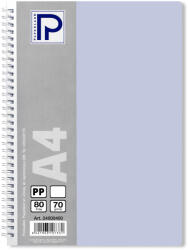 PAPERLAND Caiet cu spirala A4, 80 file, velin, coperta plastic, PAPERLAND PP400 lila