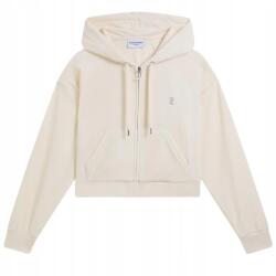 Juicy Couture Iccle Hoodie krémszínű velúr pulóver kapucnival M (JCWAS126304)