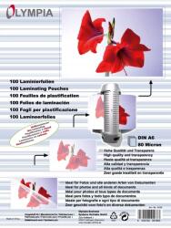 Olympia Lamináló fólia A6 80 mic. 100 db (TRANSPARENTNA folia A6 Folia Do LAMINOWANIA)