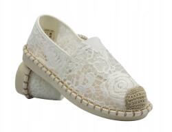 Potocki Női Espadrilles Félcipő Potocki 25-103301 Fehér Csipkés Bebújós Könnyű (25-103301WH)