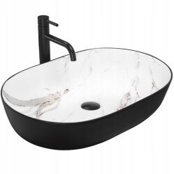 Rea Mosdókagyló Ovális Fekete Márvány 60CM Rea Cleo Matt (REA-U6625)