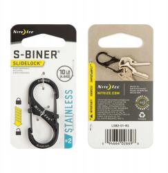 Nite Ize Karabiner Nite Ize S Biner 2 SlideLock acél Edc outdoor fekete (LSB2-01-R3)