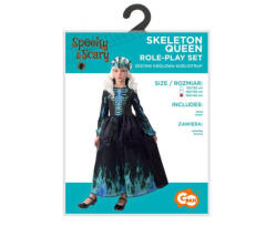 GoDan Costum carnaval Regina Schelet pentru Copii, 130/140 cm (9-10 ani) GD1709 Costume bal mascat copii (GD1709) Costum bal mascat copii