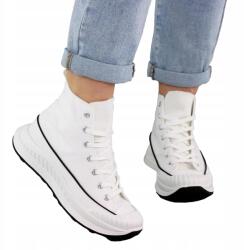  Fehér Egyszerű Magas Női Platformos Sneakers Könnyű Kényelmes CONVE40 (81146-2)