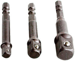 Extol CRAFT dugókulcs adapter készlet 3db-os; 1/4 - 3/8 - 1/2, befogás: 1/4 hatszög (32600)