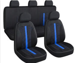 HD Racing 11 részes hexagon mintás légzsák kompatibilis autós üléshuzat szett kék